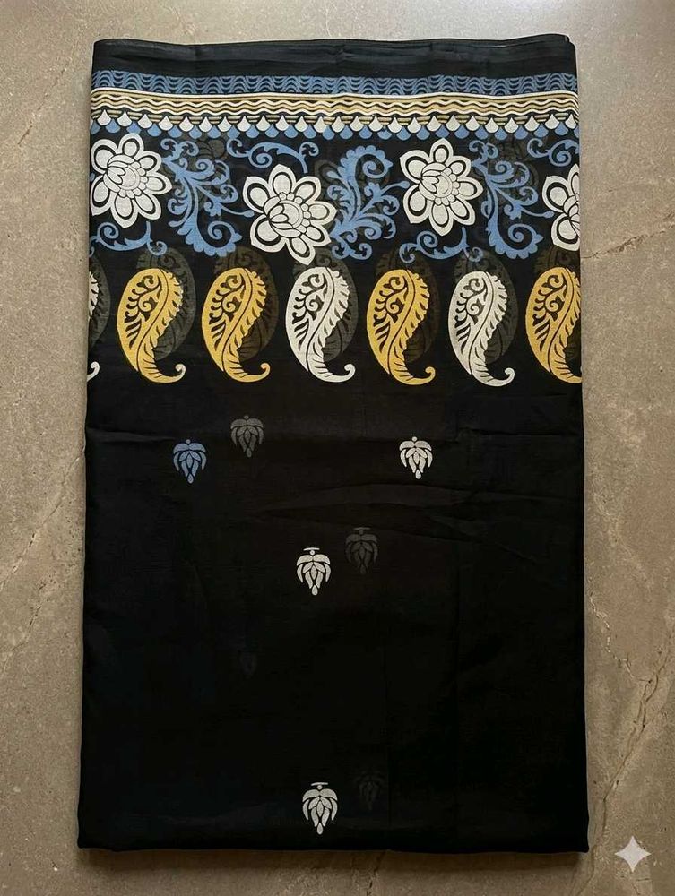 Black Saree with Paisley Border