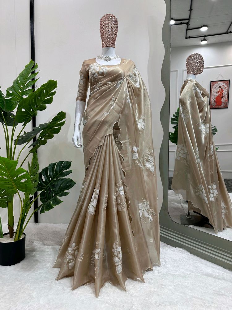 TRENDY &amp; DESIGNER JIMMY FABRIC SAREE WITH BLOUSE