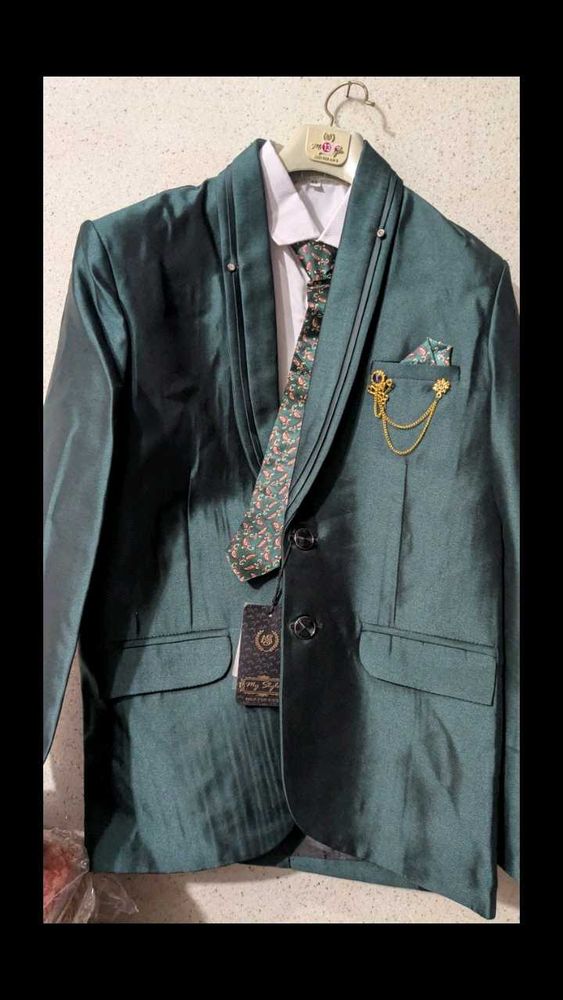 Stylish 14 year boy Teal Blazer Set