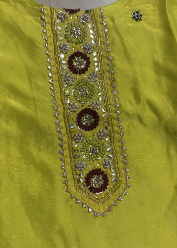 Embellished Lime Green Kurta Salwar