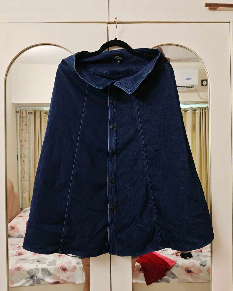 ONLY Denim A-Line Midi Skirt