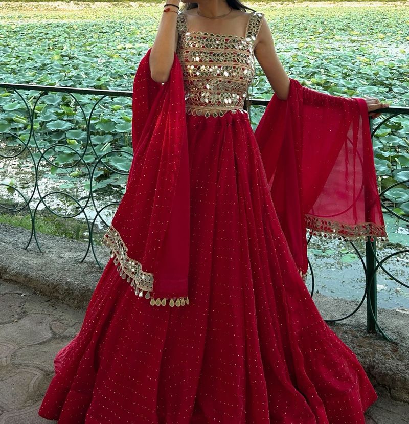 Stunning dark pink Embellished Lehenga Choli Set