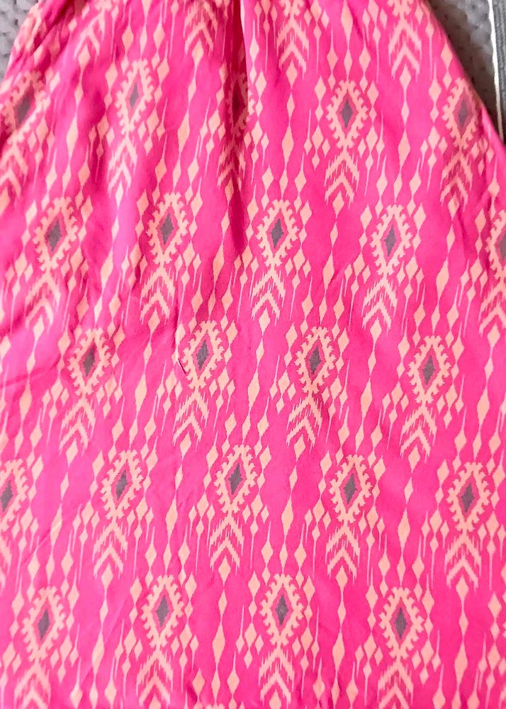 Vibrant Pink and yellow Ikat Pattern skirt shorts