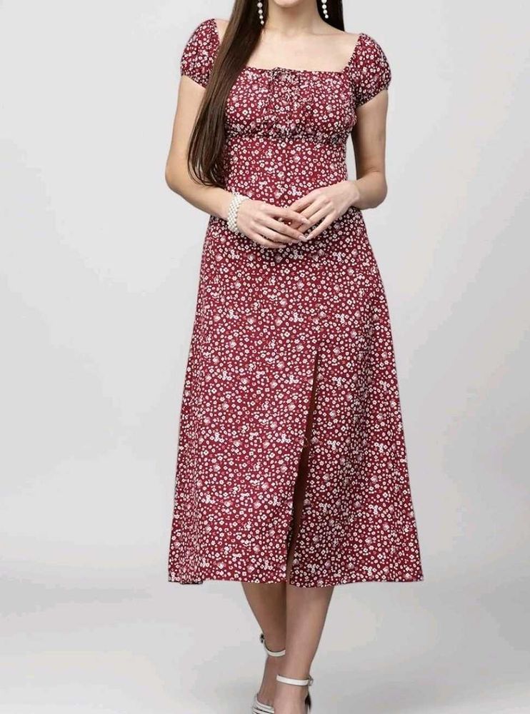 Chic Floral Print Midi Dress