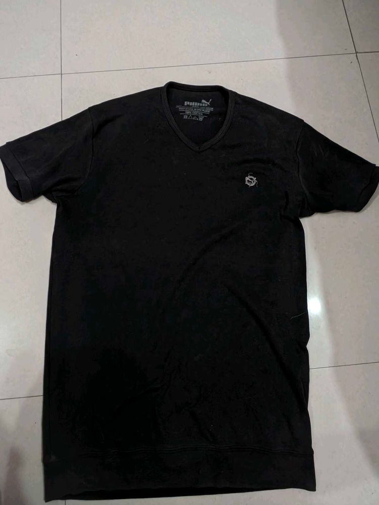 Puma Black V-Neck T-Shirt
