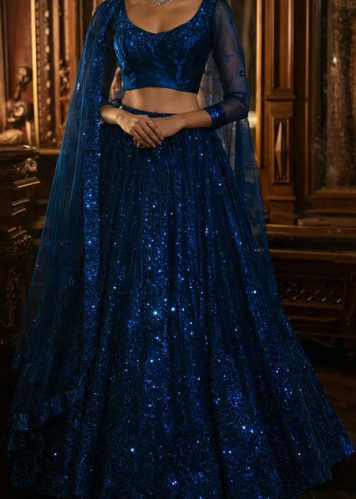 Sparkling Blue Lehenga Choli Set