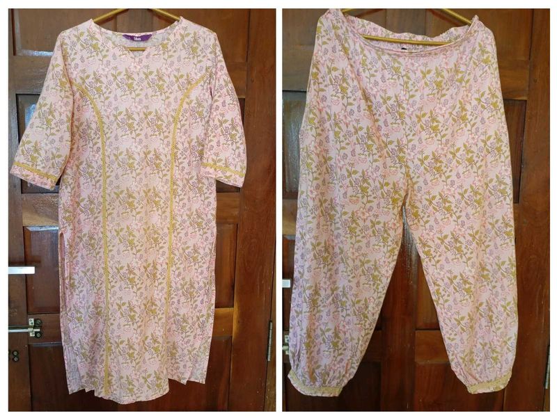 libas Pink Floral Kurta Set