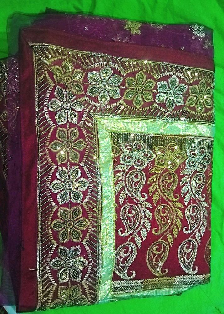 Heavy Bridal Wear  Saree..with Golden Zari Work...