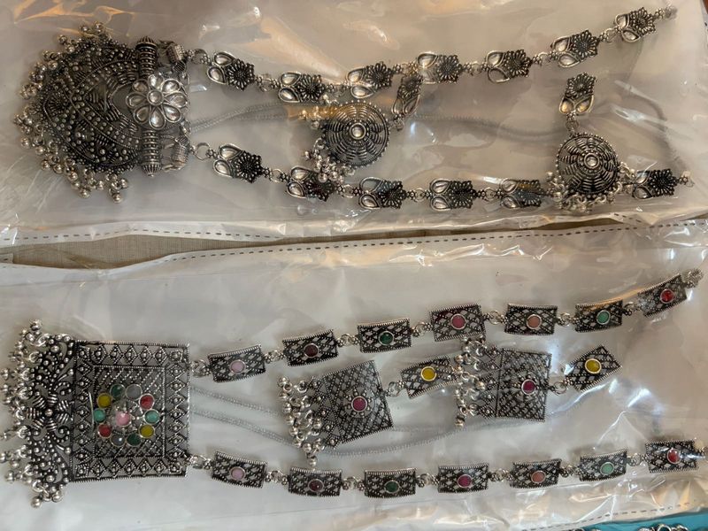 Oxidised Silver Afghani Jewellery Set