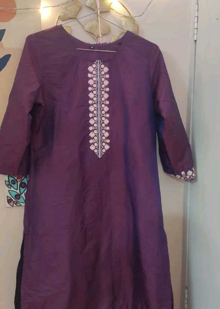 Purple Tunic with Embroidered Detail