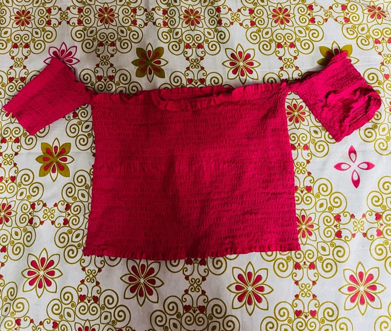 Chic Off-Shoulder Smocked Top