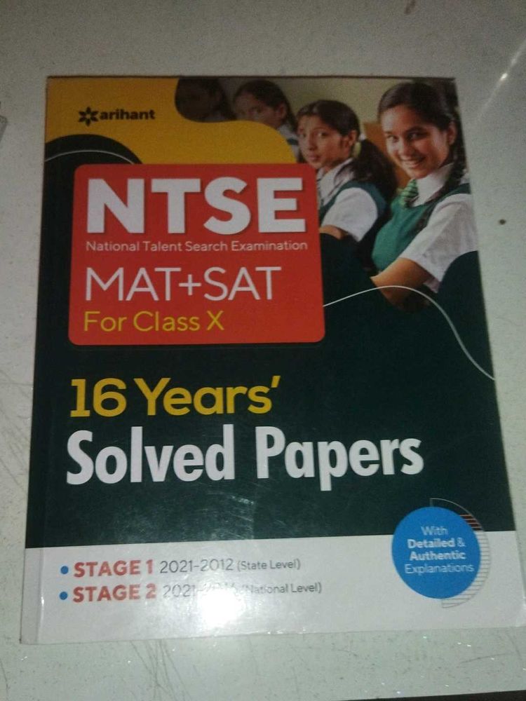 NTSE MAT+SAT Class X Solved Papers