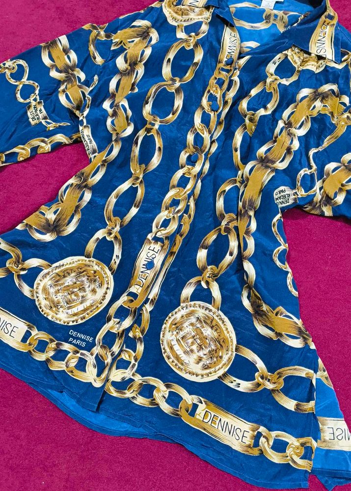 🔥✨ Blue Chain Print shirt