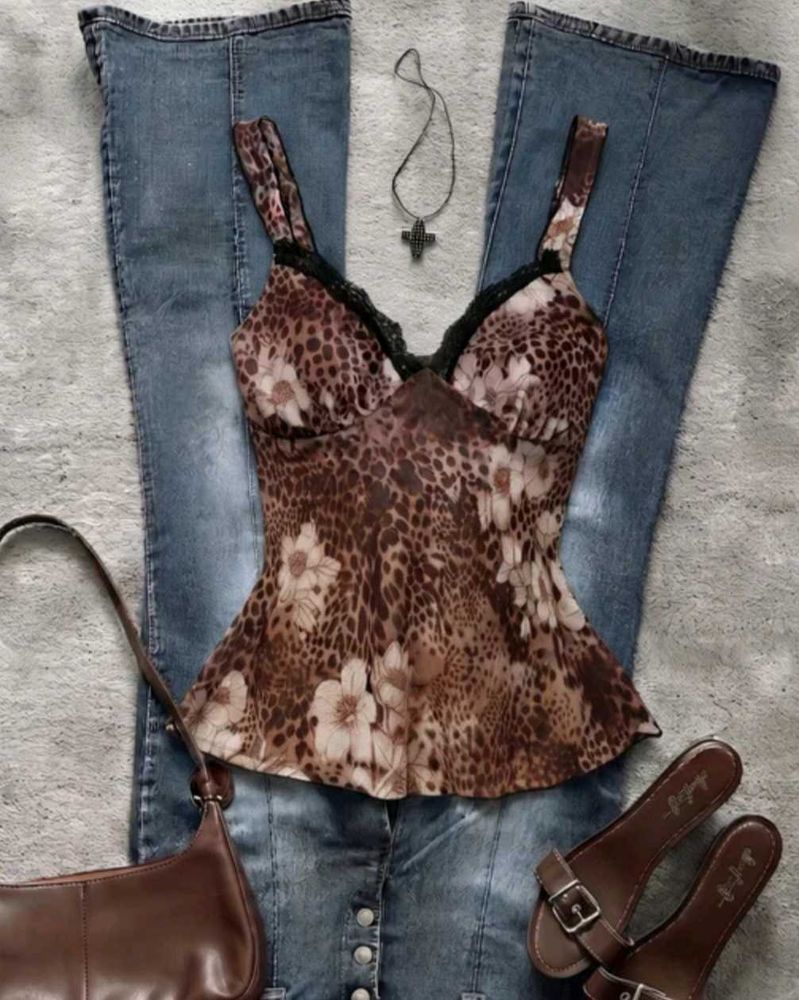 y2k leopard print top🌟🐆
