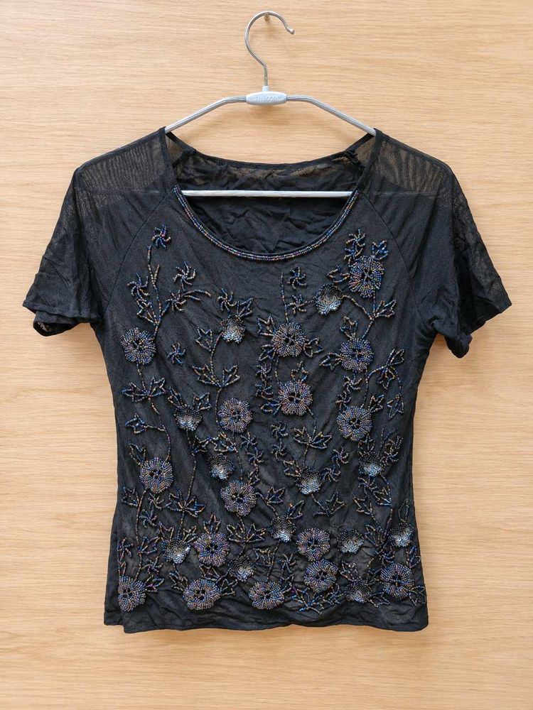 beaded y2k mesh top ✨️