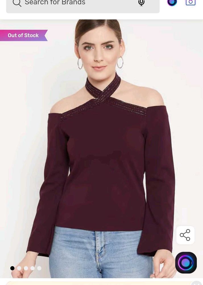 Madame halter neck wine top