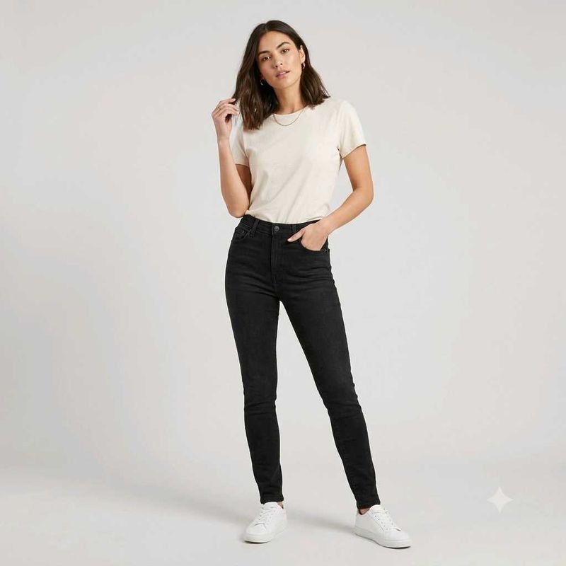 Classic Black High-Waisted Skinny Jeans