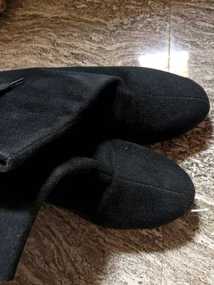 Suede Black Boots