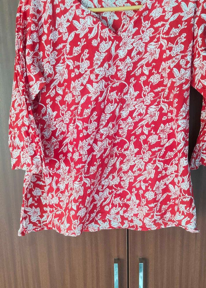 Floral Red Top