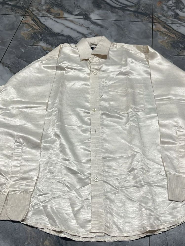 Elegant Cream Men's Shirt