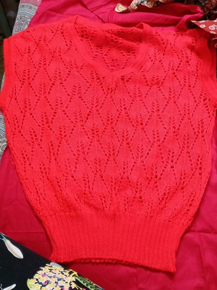 V-Neck Knit Sweater Vest