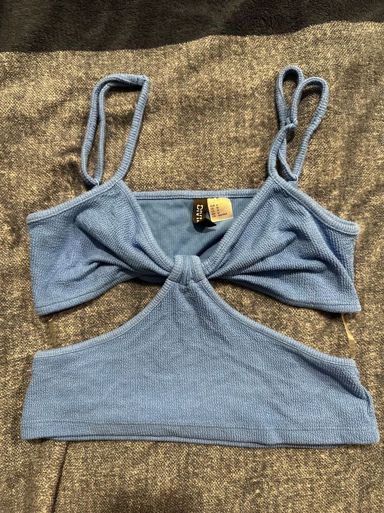 H&amp;M Divided Blue Cutout Top