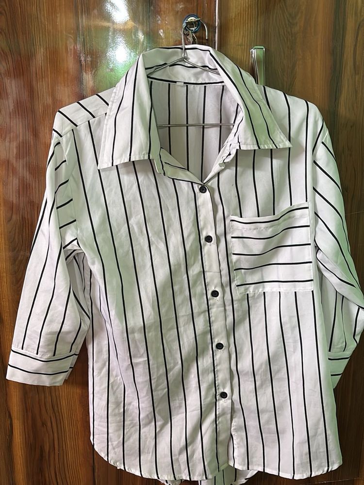 Chic Striped Button-Up Shirt