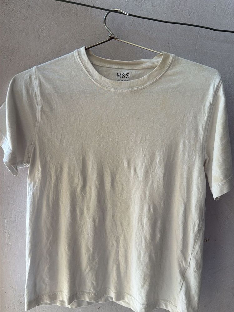 Cream M&amp;S Basic T-Shirt