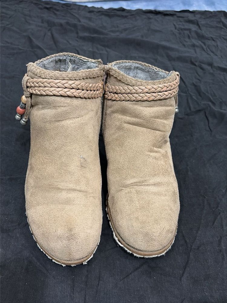 Cozy Tan Suede Ankle Boots
