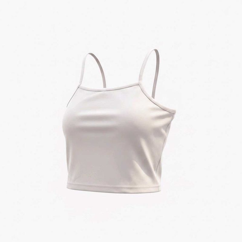 Sleek White Spaghetti Strap Crop Top