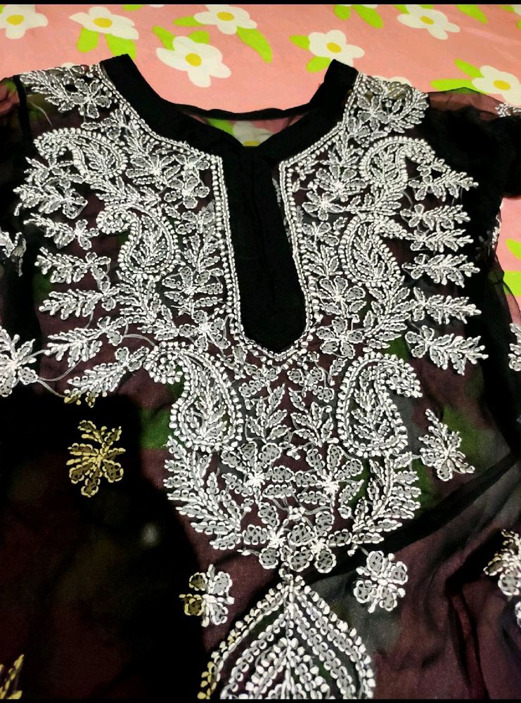 Black Chikankari Kurti