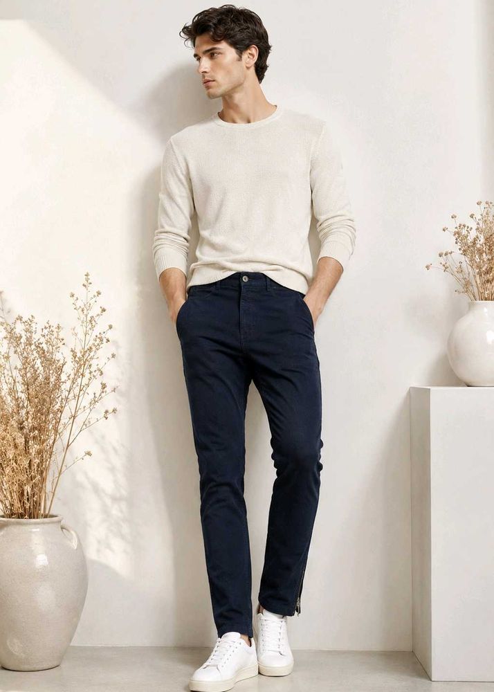 💎 ZARA Man Denim Couture Trousers - Blue