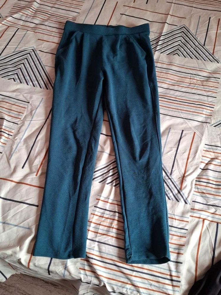 Teal Blue Comfortable Trousers