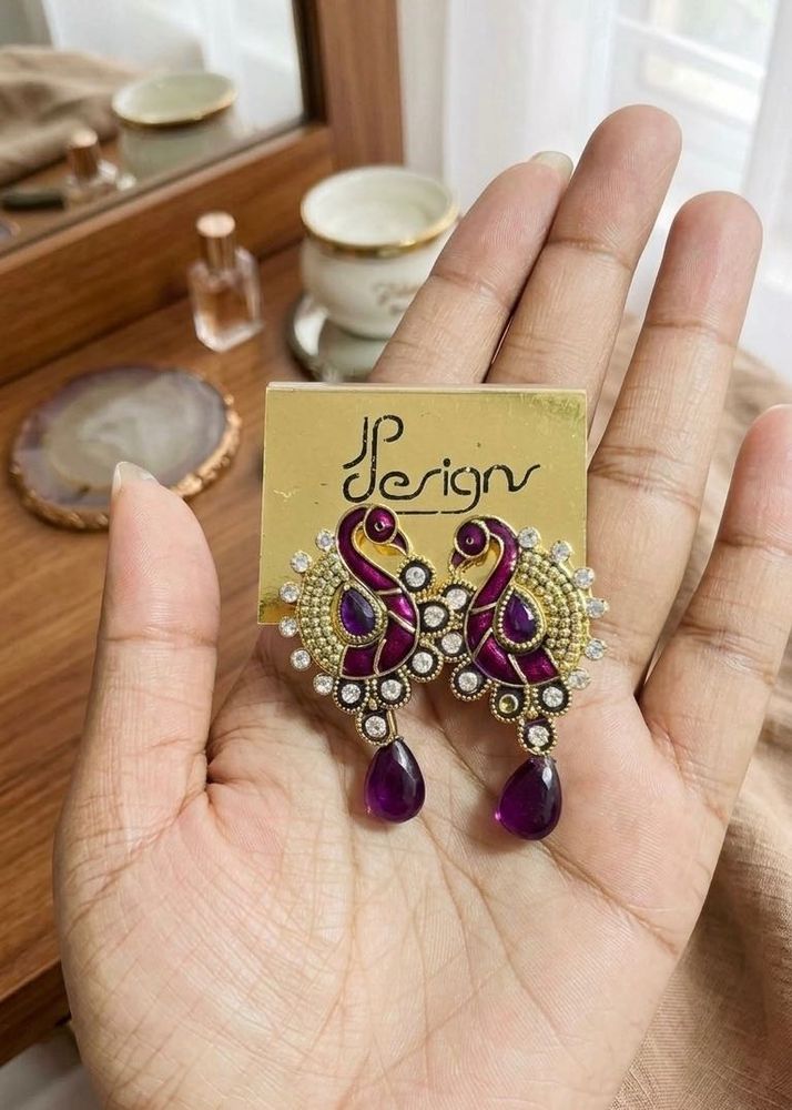 Elegant Peacock Design Earrings
