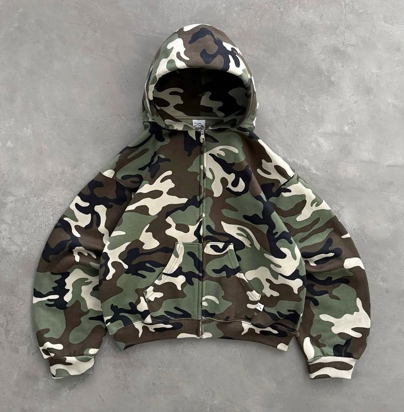 Camouflage Zip-Up Hoodie