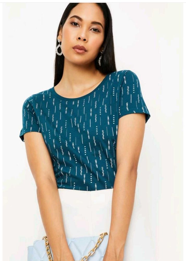 Teal Printed T-Shirt