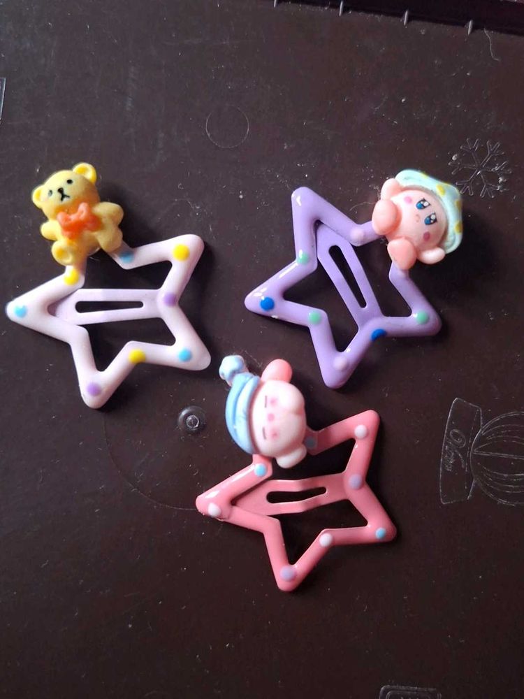 Cute Star Hair Clips - Set of 3