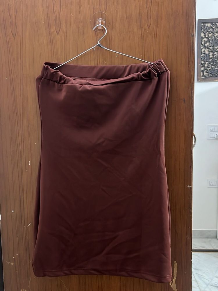 brown sleeveless dress SSS