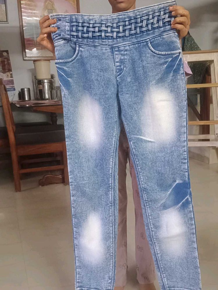 Stylish Acid Wash Denim Jeans