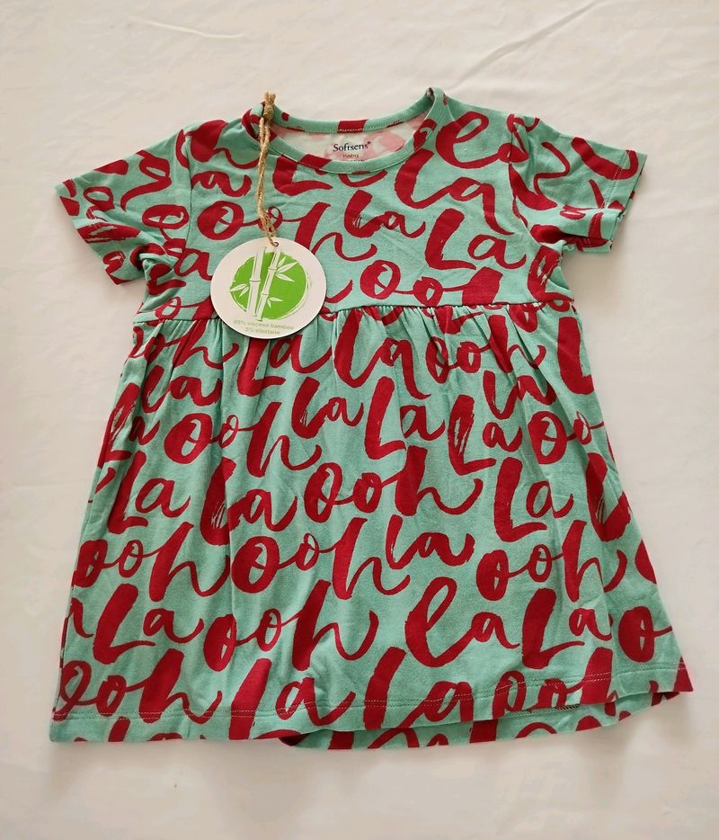 Softsen Blue Printed Frock ( Girls) | Chest 22| Length 16