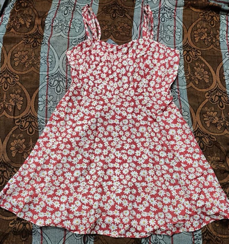 Cute Floral Print Mini Dress