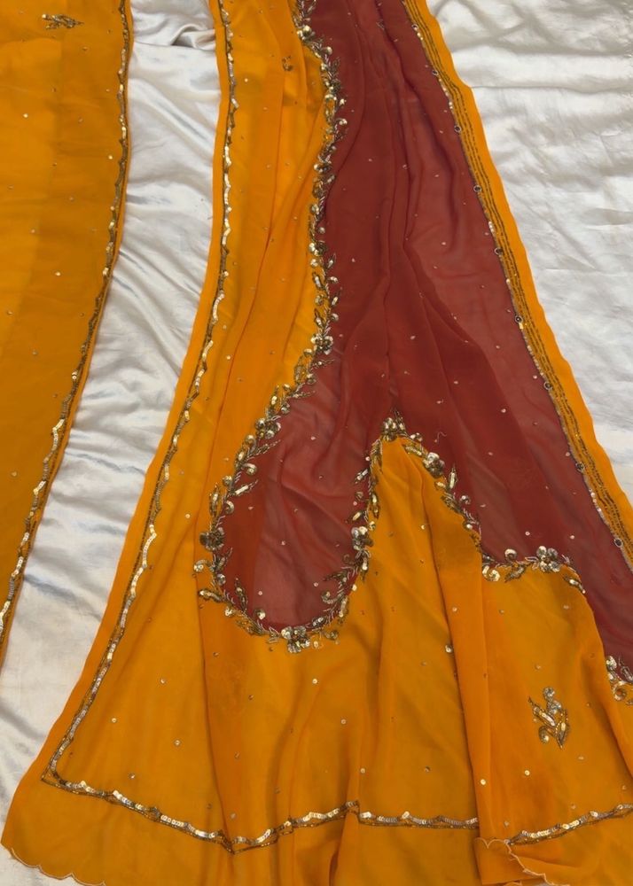 Embellished Yellow saree
