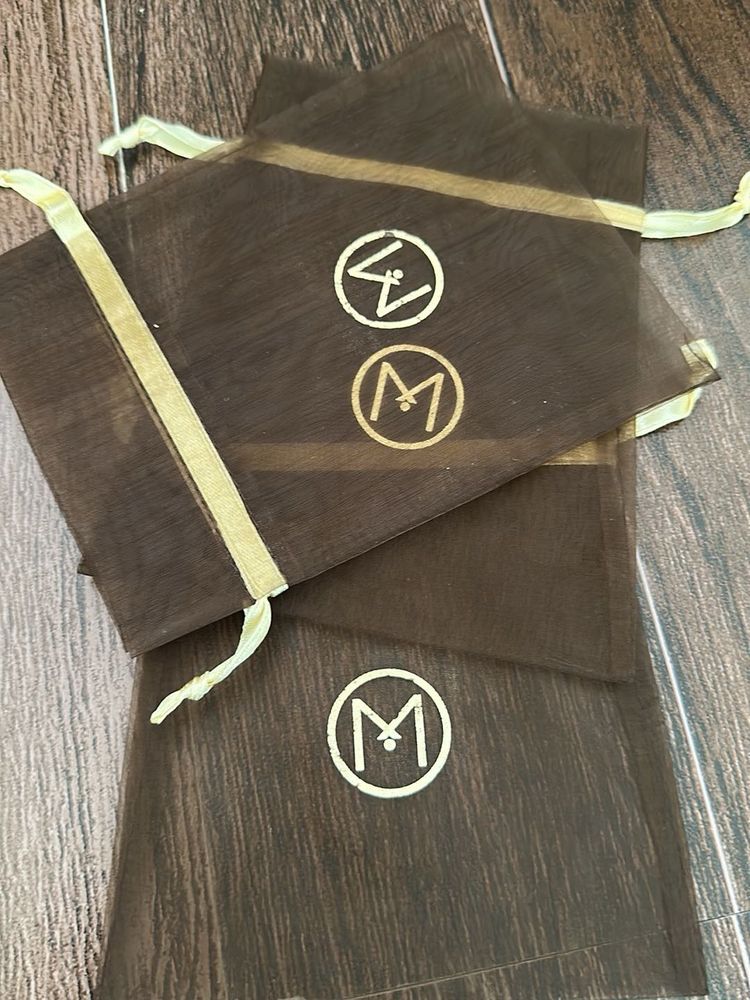 Malabar Set of 3 Sheer Brown Pouches