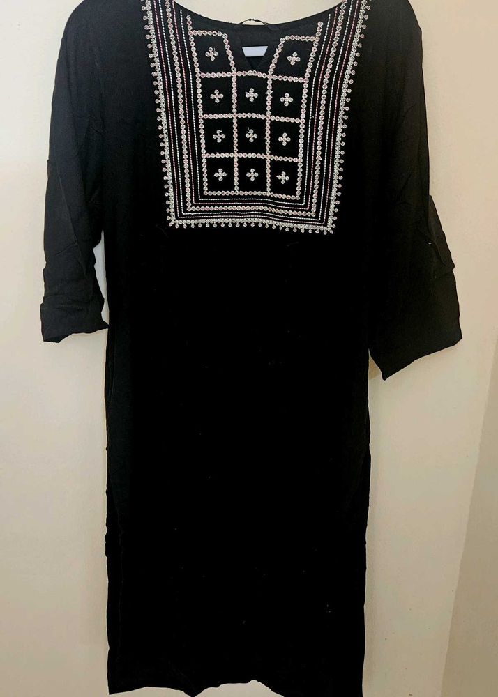 Black Kurti with Embroidery work