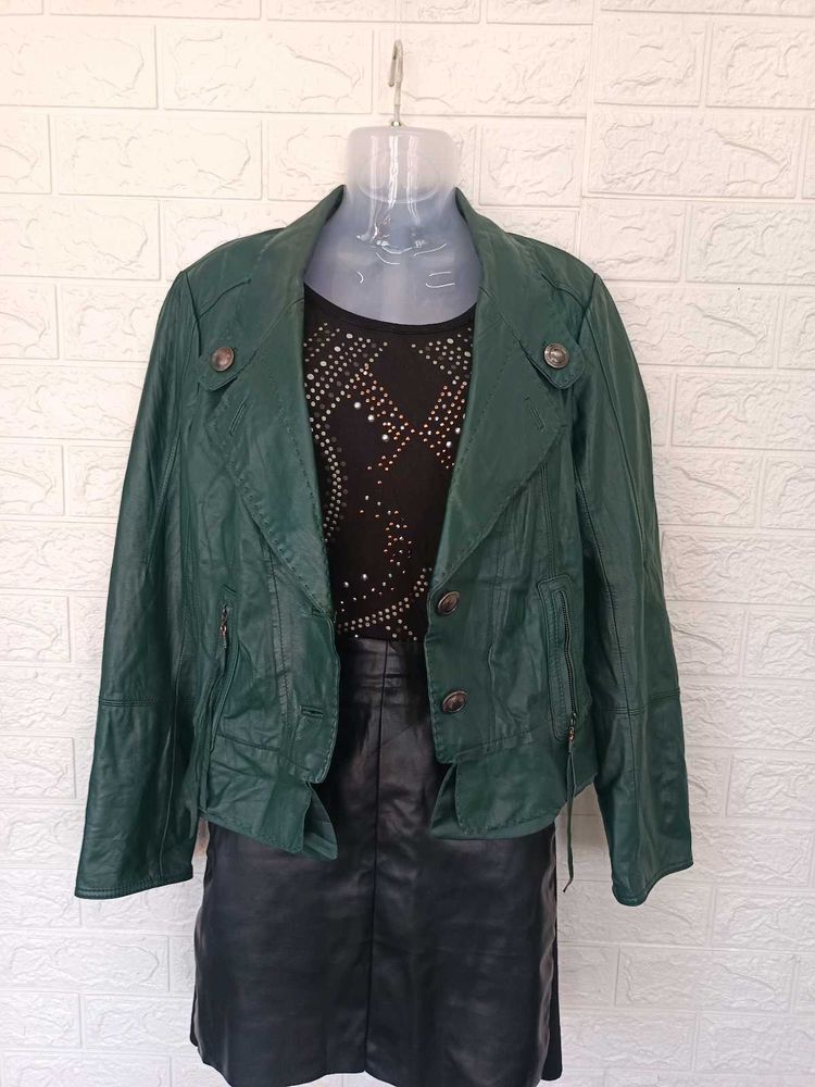 Imported Green Leather Jacket