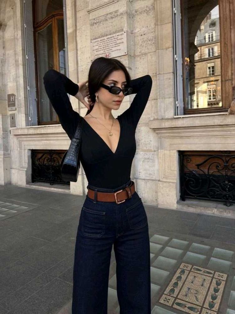 H&amp;M Black Basic Bodysuit