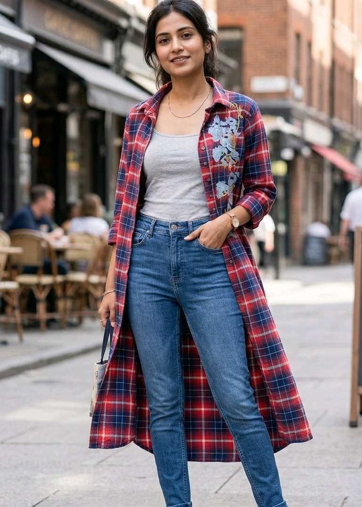Chic Plaid Longline Shirt
