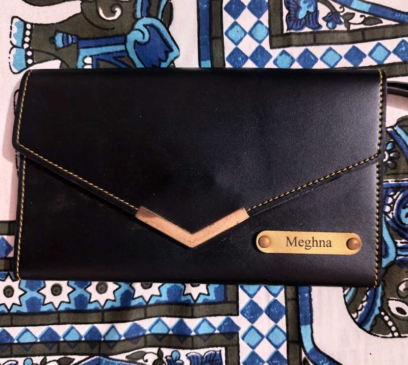 Personalized Black Clutch for Meghna