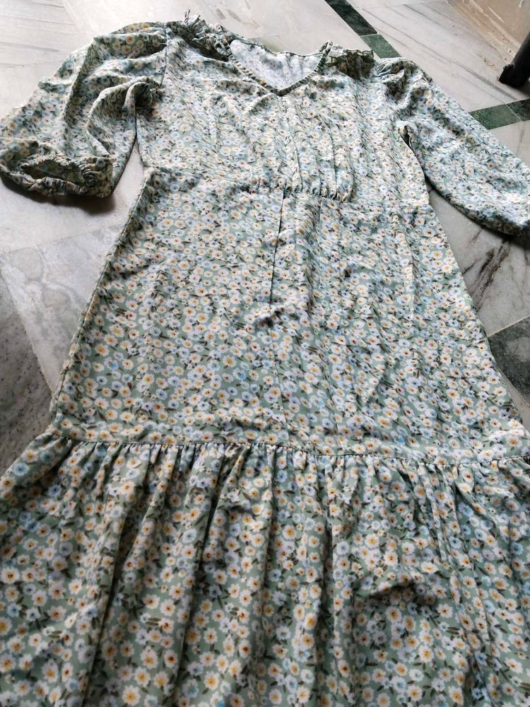 Chic Floral Print Midi Dress