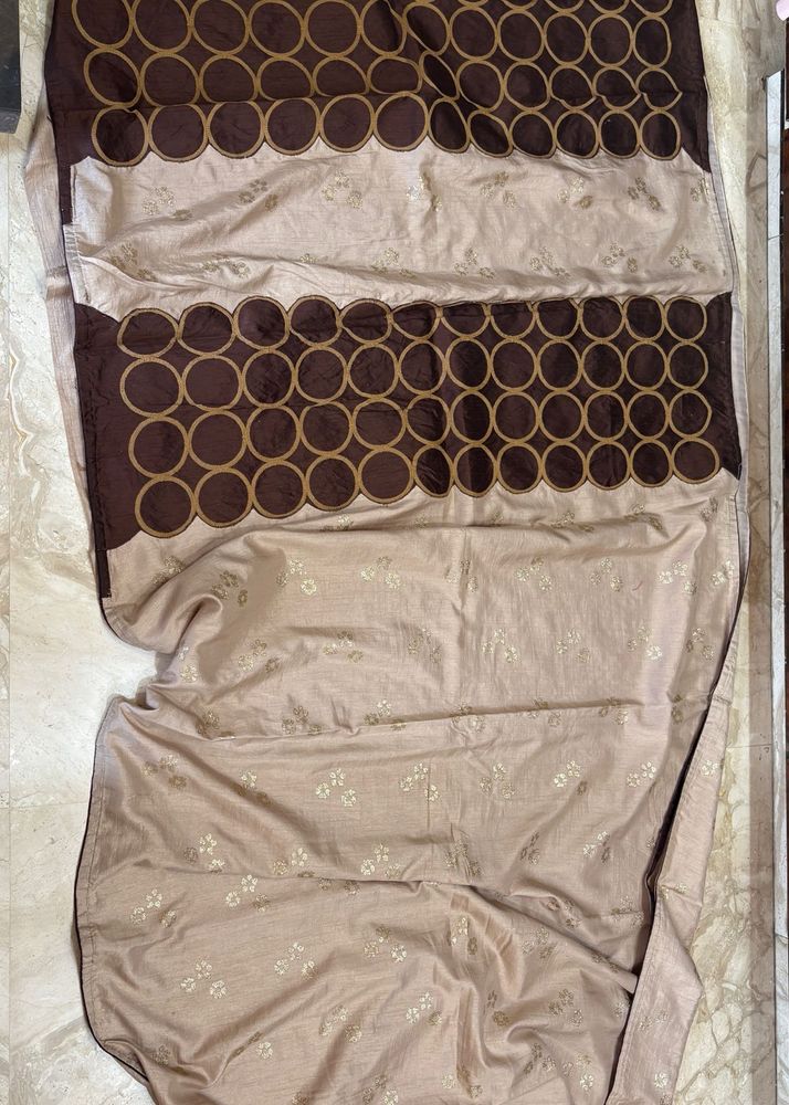 Elegant Brown &amp; Beige Saree